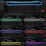 Car Central Control Seat Gap Storage Box with Dual USB Ambient Lights, Suede Khaki Co-pilot