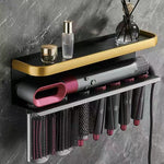 For Dyson Airwrap Wall-Mounted Shelf Storage Rack, A Type Black Gold, B Type Black Gold, A Type Black, B Type Black, C Type Flip Down, C Type Flip Up