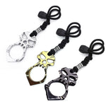 Rose Thorn Single Finger Buckle Self-defense Broken Window Keychain, Skull(Black), Skull(Gold), Skull(Silver)