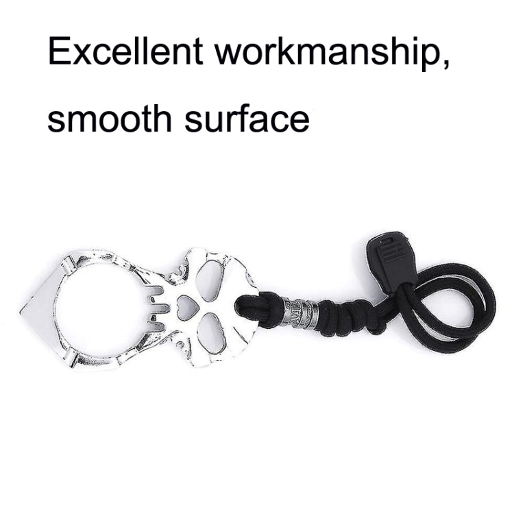 Rose Thorn Single Finger Buckle Self-defense Broken Window Keychain, Skull(Black), Skull(Gold), Skull(Silver)