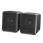 Havit A20 Plus Colorful Ambient Light Wired Computer Audio Stereo Surround Sound Speaker, Black, Bluetooth Version