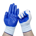 2pcs /Pair Work Safety Gloves Abrasion And Oil Resistant Nitrile Half Rubber Gloves