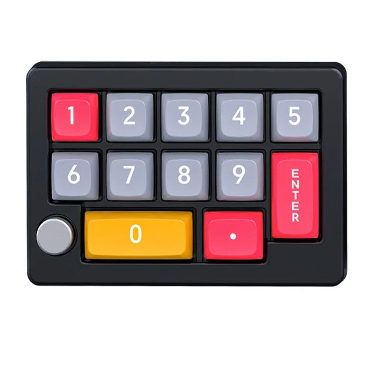 MKESPN 13 Keys RGB Multi-Function Macro Programming Mechanical Keypad Wired With Knob Keyboard
