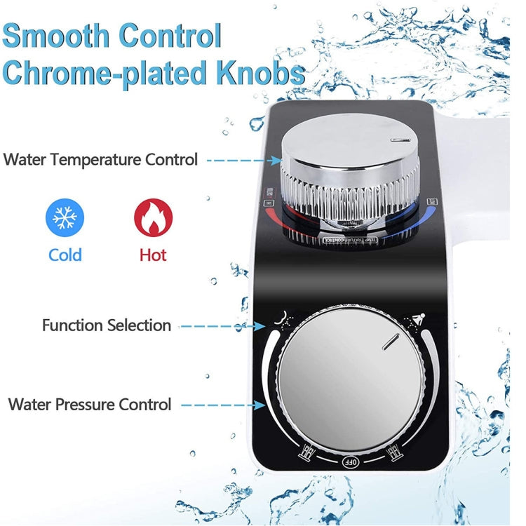 Bidet Toilet Seat Attachment With Hot & Cold Double Nozzle Personal Hygiene, 7/8 For North America, 1/2  For Asia/Australia/UK, 3/8 For Europe