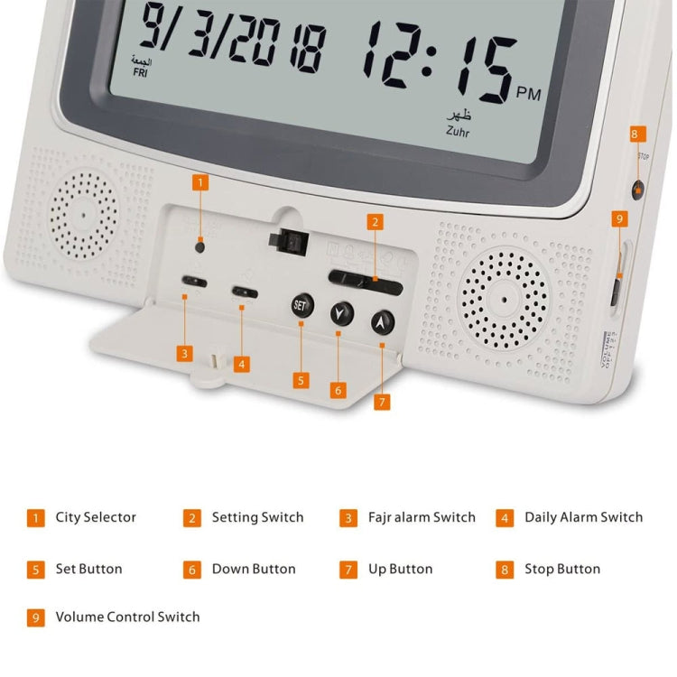 Desktop Digital Perpetual Calendar Study Alarm Clock