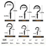 75pcs /Box Screw-in Ceiling Hook Set Home Storage Wall Cup Hook Lamp Hook