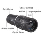 16x52 High Definition Outdoor Bird Viewing Monocular Telescope, 16x52 Prism, 16x52 Green Film, 16x52 without Bag, 16x52 with Clip+Tripod