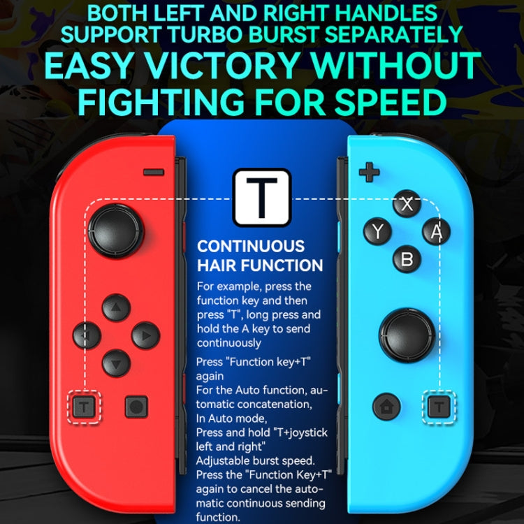 JOY-02 Gaming Left And Right Handle With RGB Lights Body Feel Bluetooth Gamepad For Switch / Switch OLED / Switch Pro / Switch Lite / Switch Joycon, Blue Red, Green Blue, White, Gray, Pink Green, Orange Purple, Light Pink Light Green