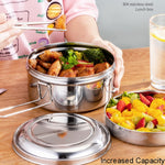 304 Stainless Steel Round Lunch Box, 14cm Single Layer, 16cm Single Layer, 16cm Double Layer