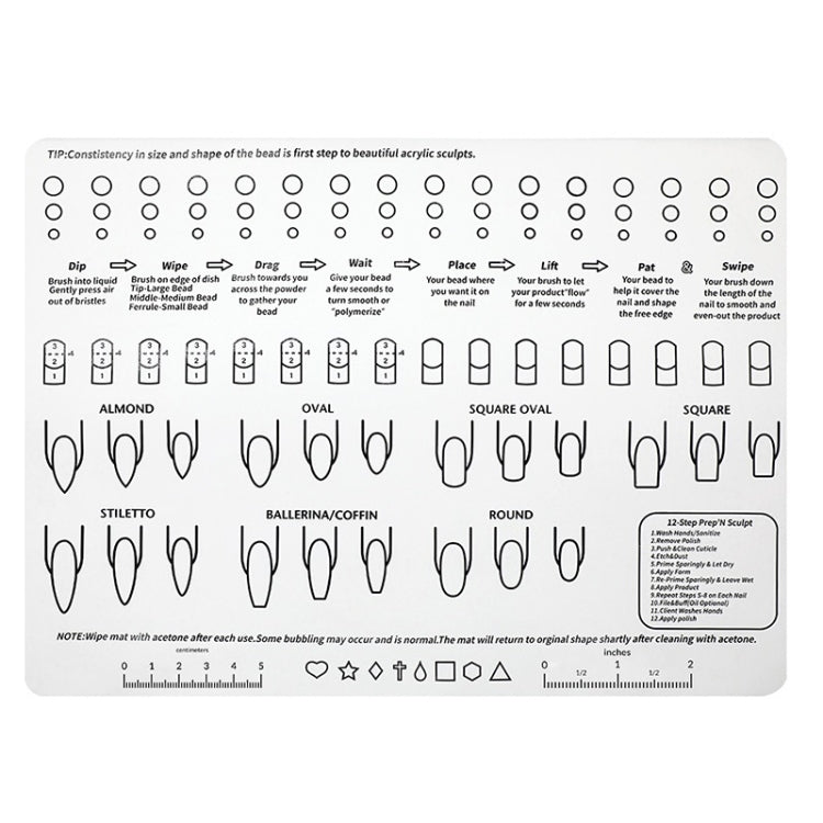 Silicone Manicure Pads Palette Practice Table Mats, 40x30x0.06cm