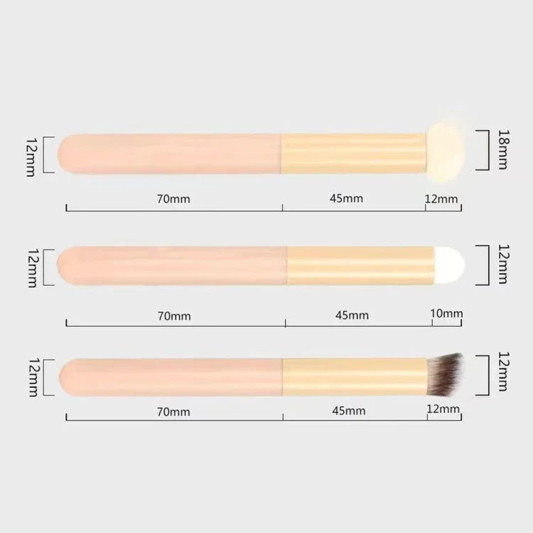 Wet and Dry Dual-use Portable Concealer Brush Multifunctional Beauty Tool, 3pcs /Set, Mushroom Style, Diagonal Style