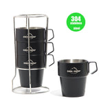 COOL CAMP CF-519 Outdoor Camping 304 Stainless Steel Coffee Cup Thermal Insulation Anti-Scald Double Vacuum Mugs, 4 In 1 Set