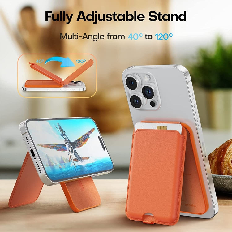 Portable Phone MagSafe Wallet Card Holder With Adjustable Stand