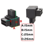 Motherboard CPU 8Pin Power Steering Connector Interface Steering Header 90 Degree Adaptor, Positive Bend A Type, Reverse Curve B Type