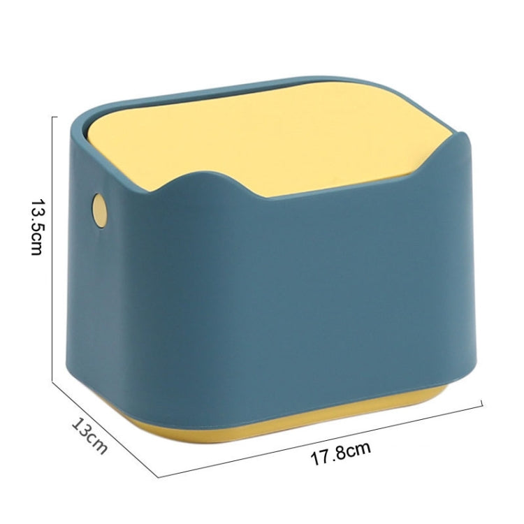 Push Type Desktop Wastebasket Small Odor-Isolating Pet Litter Pan, 17.8 x 13 x 13.5cm