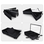 Foldable Under Bed Clothes Shoes Storage Bins with Wheels & Handles, Transparent Cover Gray 78x38x16cm