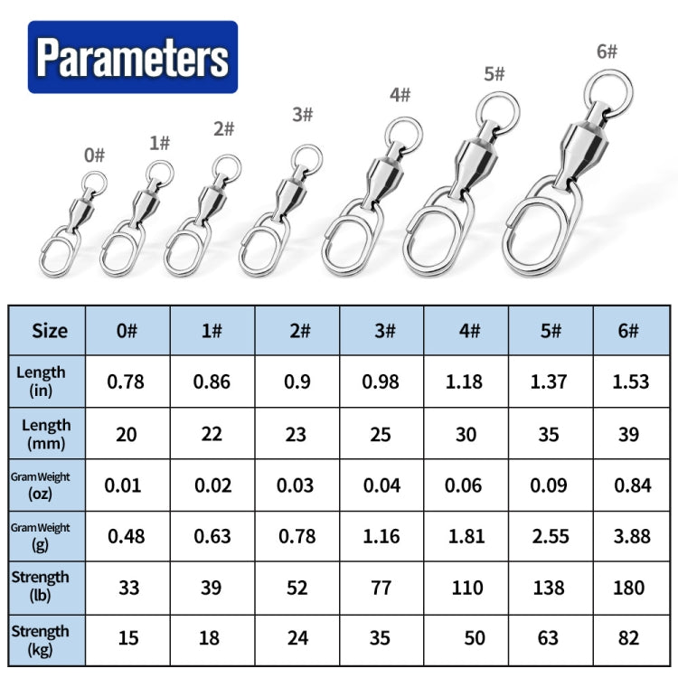 5pcs /Pack PROBEROS DAC006 Lure Baits 8-Type Rings Connector High-Speed Bearing Swivel Oval Pin Fishing Gear Accessories, 22mm, 23mm, 25mm, 30mm, 35mm