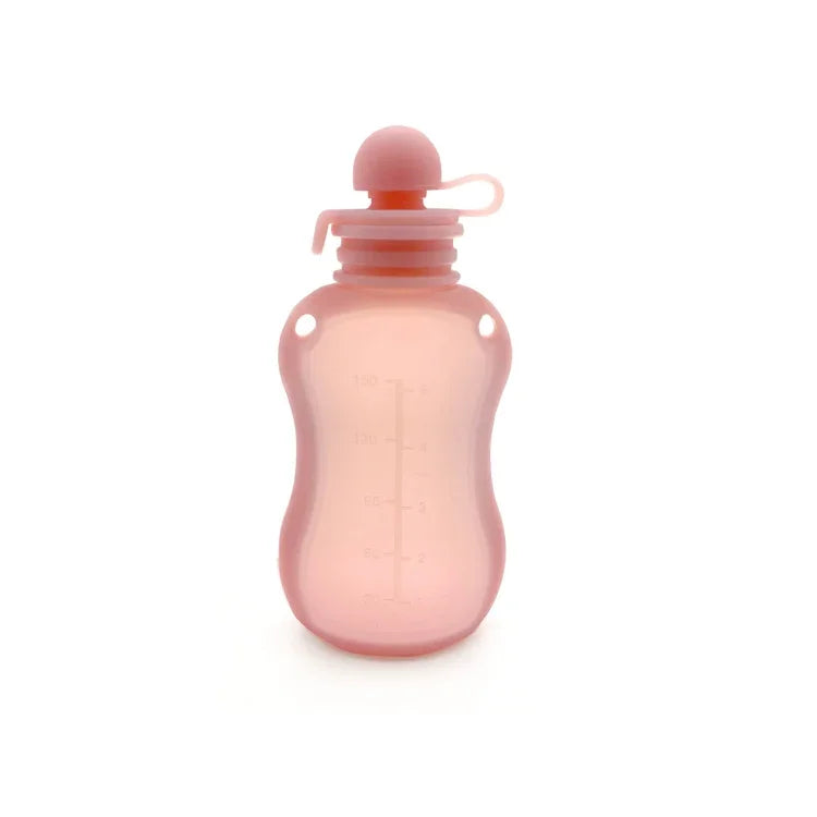 150ml Reusable Silicone Baby Food Pouches Refillable Squeeze Storage Containers, 150ml  Blue, 150ml Pink, 150ml Beige