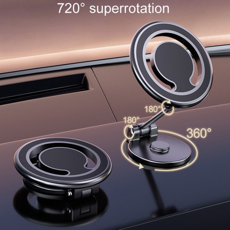 Magnetic Folding Car Phone Holder Rotatable Dashboard Stick-On Navigation Stand, D33