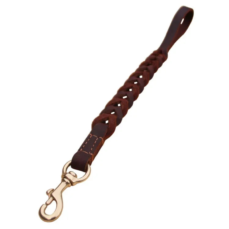 Leather Pet Leash Short Pull Rope Dog Chain, 1.8x50cm