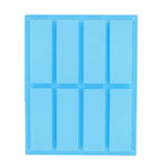 8 Grids Rectangular Silicone Handmade Soap Mould DIY Aromatherapy Mould, Light Blue, Purple, Pink