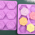 6 Grids Bee Hive Silicone Cake Molds Handmade Aroma Soap Mould, 6 Grids Bee Hive