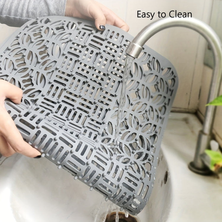 Silicone Sink Mat Cuttable Sink Pad Kitchen Cabinet Mat Dish Drainer Mat 66 x 35cm