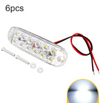 6pcs 12-Bead LED Flashing Warning Lights Motorcycle RV Signal Lights, White Light, Yellow Light, Red Light, Blue Light, Green Light
