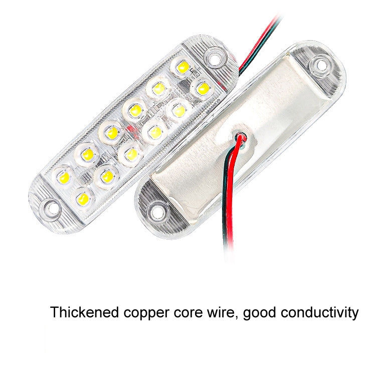 6pcs 12-Bead LED Flashing Warning Lights Motorcycle RV Signal Lights, White Light, Yellow Light, Red Light, Blue Light, Green Light