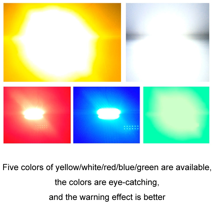 6pcs 12-Bead LED Flashing Warning Lights Motorcycle RV Signal Lights, White Light, Yellow Light, Red Light, Blue Light, Green Light
