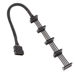 18AWG Large 4Pin Sleeve Grid 1 To 5 SATA Hard Drive Cage Cable, 40cm 4Pin 1 To 5