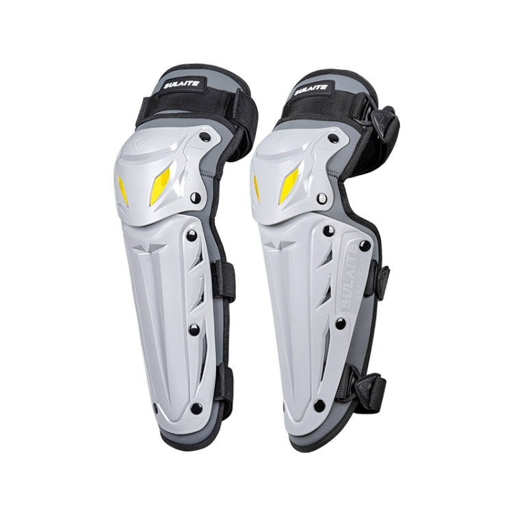SULAITE Motorcycle Outdoor Riding Breathable Protective Equipment, 2pcs /Set Knee Pads Gray, 2pcs /Set Elbow Pads Gray