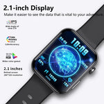 F300  2.1-Inch Screen Smart Watch Supports Bluetooth Calls/ECG/Blood Composition Analysis/50+ Sports Modes, Black Silicone, Black Pink Silicone, Black Gray Silicone, Black Milan, Black 3-Beads Steel, Black Leather, Black Brown Leather