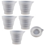 Folding DIY Epoxy Measuring Cup Silicone Mold Candle Plaster Glue Mixing Cup, 5pcs 50ml, 5pcs 100ml, 2pcs 250ml, 2pcs 500ml