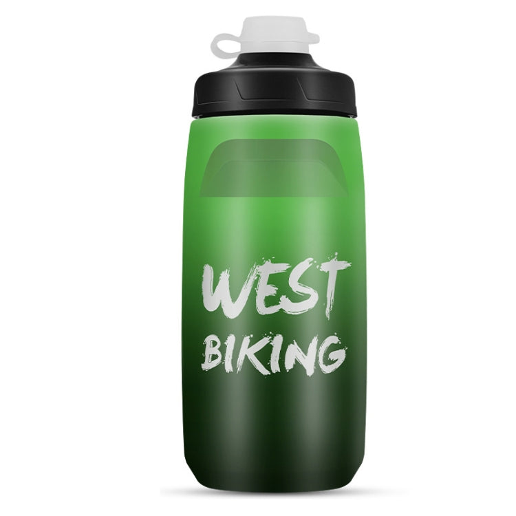 WEST BIKING 620ML Bicycle Water Bottle Portable Outdoor Cycling Water Cup, White Pink Gradient, Black Gray Gradient, Blue Gradient, Dark Green Gradient, Green Pink Gradient, Yellow Green Gradient, Black Green Gradient, Black Red Gradient