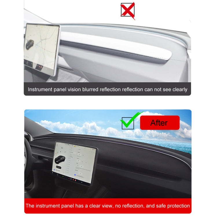 Car Suede Light-Proof Pad, For 2024 Tesla Model Y Dashboard, For 2024 Tesla Model 3 Dashboard, For 2024 Tesla Model 3 Rearwindow