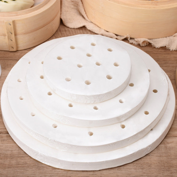 100pcs Food Grade Disposable Round Non-stick Steamer Paper Perforated Buns Steamer Pads, 7.6cm