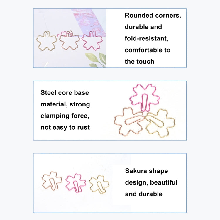 Metal Special-shaped Paper Clips File Classification And Storage Paper Clips, 10pcs /Box Sakura