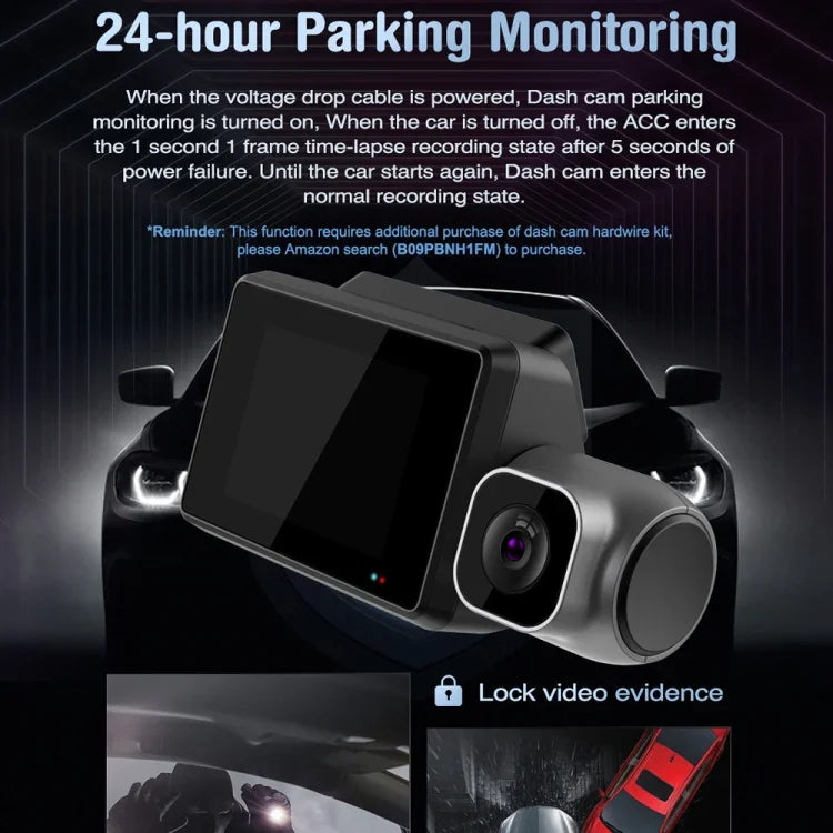 M700A 3 Channels Car Recorder 4K UHD Front+1080P Inside+2K Rear+GPS+WIFI Dash Cam, M700A