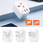 Universal Converter Plug 2USB+Type-C Smart Converter Socket, UK Plug, US Plug, EU Plug