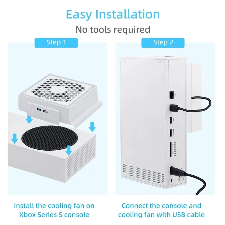 For XBOX Series S Console Side-mounted Cooling Fan RGB Color Light Radiator, For XBOX Series S