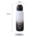 1000ml Large Capacity Tritan Water Mug Gradient Color Outdoor Sports Water Bottle
