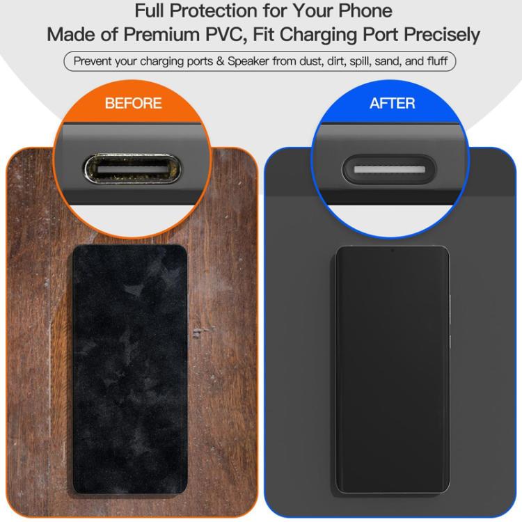USB-C Charging Port Phone Dust Plug Lanyard Cleaning Brush Set