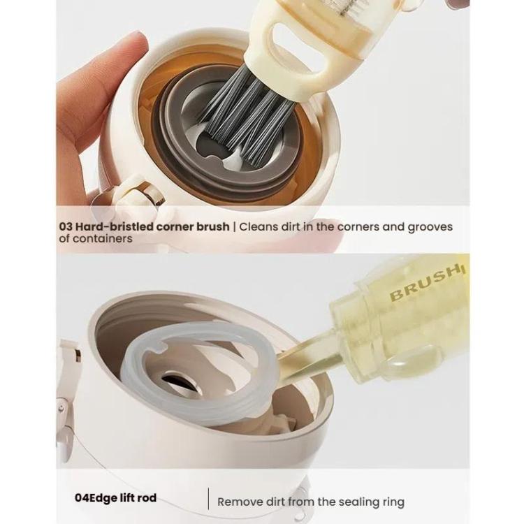 3 In 1 Cup Brush Rabbit Multifunction Crevice Bottle Insulated Mug Groove Rubber Ring Cleaning Brush