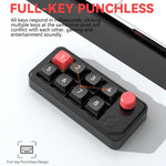 MKESPN 8-Key Wired Hot-Swappable Macro Definition Gaming Mechanical Keyboard With Knob, MKESPN K815A (Black)