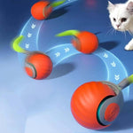 Smart Self Rolling Ball Interactive Cat Toys USB Rechargeable Cat Ball Two Speed Adjustment, TUTU Blue, TUTU Orange
