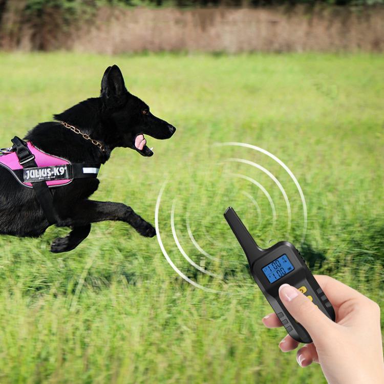 T720 1000m Pet Intelligent Electric Shock Remote Control Dog Training Device, Yellow Remote, Red Remote