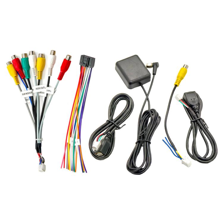 Palminfo Android Navigation Cable 7-Heads Audio Cable 16 Pin Power Cord GPS Antenna 4 Pin 6 Pin USB Cable Rear View Line, 6pcs / Set