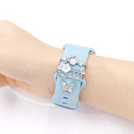 4pcs / Set 22mm Width Smart Watch Silicone Band Decorative Ring Metal Accessories