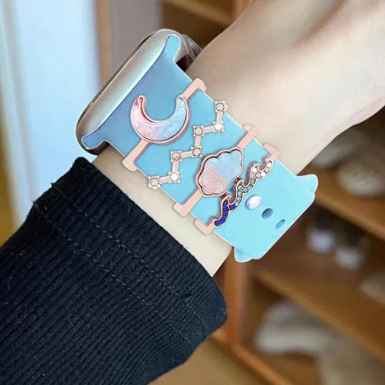 4pcs / Set 22mm Width Smart Watch Band Decorative Ring Metal Accessories, 1, 2, 3, 4
